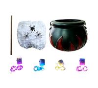 Halloween Cauldron Decor - Bubbling Candy Bucket, Lighted Party Display