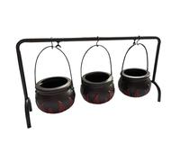 Halloween Cauldron - Witch Candy Pot Set, Mini Serving Bowl Rack | Eerie Cute Black Cauldron Display, Party Snack Holder Stand, Perfect for Decoration Wizard Theme Holiday Gathering