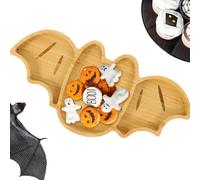 Halloween Charcuterie Board, Bat-Shaped Serving Tray, 12.99x6.5in Authentic Food-Safe Design, Lightweight Portable Build, Cheese Snack Platter for Meat, Fruit, Bread, Appetizers