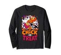 Halloween Chick Or Treat Pollo Fantasma Maglia a Manica