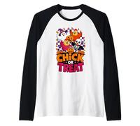 Halloween Chick Or Treat Pollo Fantasma Maglia con Maniche Raglan