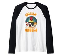 Halloween Chillin con i Miei Mostri brividi Zombie Vampiro Maglia con Maniche Raglan