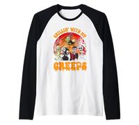 Halloween Chillin con i Miei Mostri brividi Zombie Vampiro Maglia con Maniche Raglan