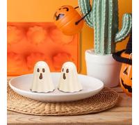 Halloween Chocolate Molds, Halloween Ghost Silicone Mold, 3.94x3.94x3.54 Inches Reusable Fondant Holder, Safe Cake Candy Wax Ice Cookie, Adult Baking Supplies, Spooky Dessert Maker