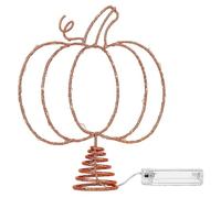Halloween Christmas Tree Topper | LED Lights Pumpkin Small Metal Decor