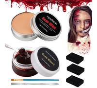 Halloween Cicatrici Finte Cera Sfx Effetti Speciali Kit Cera per Cicatrici Finta di Halloween Pittura per il corpo Makeup Wax Fake Wound Cera per la pelle Effetti speciali (con strumenti)