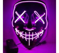 Halloween Clubbing Light Up LED Mask Costume Rave Cosplay Party Purge