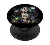 Halloween Coffee Graphic For Women And Men Creepy Werewolf PopSockets PopGrip Adesivo