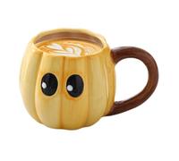 Halloween Coffee Mug, Fall Themed Cup, Cute Big Eyes Design, Heat Resistant Drinkware, 12oz Ceramic Bottle, Ideal for Kitchen, Outdoor Party, Camping, Picnic, Road Trip Use