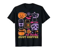 Halloween Coffee No Tricks Just Coffee Spooky Humor Maglietta