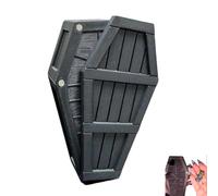Halloween Coffin Countdown Gift Box, 3D-Printed Surprise Gift Box with Miniature Figures Inside(Black,1pcs)
