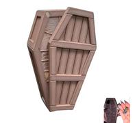 Halloween Coffin Countdown Gift Box, 3D-Printed Surprise Gift Box with Miniature Figures Inside(Brown,1pcs)