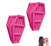 Halloween Coffin Countdown Gift Box, 3D-Printed Surprise Gift Box with Miniature Figures Inside(Pink,2pcs)