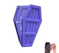Halloween Coffin Countdown Gift Box, 3D-Printed Surprise Gift Box with Miniature Figures Inside(Purple,1pcs)