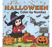 Halloween Color by Number: For Kids 4-8, 40 unique Pictures