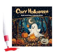 Halloween Coloring Book - 24 pagine Spooky Art Books for Relaxation, Stress Relief with Cozy Holiday Designs, Color Book for Kids Teens Men Women, Fall Hobby Crafts Presents, 8,27 x 8,27 x 0,79 Inches