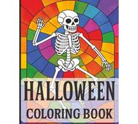 Halloween Coloring Book: 50 Stained-Glass Style Halloween Coloring Pages for Kids and Teens