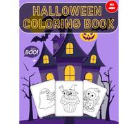 Halloween Coloring book: All Ages Spooky Vibes Cute Characters , Easy and bold Designs for Relaxation and Stress Relief