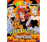 Halloween Coloring Book: Cute Princess Witches, Pumpkins, Cats & Bats for Kids and Adults