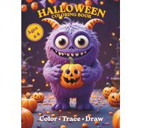 Halloween Coloring Book for Kids: Color, Trace & Draw Cute Halloween Characters | Fun Activity Book with Single-Sided Pages for Kids Ages 4-8