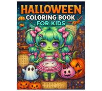 Halloween Coloring Book For Kids: Over 50+ Pages .Halloween Coloring Book For Kids With Adorable Cats, Witches, Haunted Houses, Ghosts, Pumpkins and More.