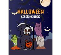 halloween coloring book: Fun and Easy Halloween Coloring Pages for Kids Ages 4-8 with Cute Monsters, Pumpkins, Ghosts, Witches & Bats - Spooky Coloring Fun for Boys and Girls