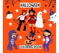 HALLOWEEN COLORING BOOK: Hours of Fun for Kids with 46 Simple, Creative and Relaxing Illustrations of Funny Pumpkins, Friendly Ghosts, Cats, Spiders, and More.