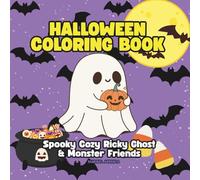 HALLOWEEN COLORING BOOK: Spooky Cozy Ricky Ghost & Monster Friends - Cute Fall Scenes, Easy Hygge Coloring Book for Teens, Adult Coloring Book, Stress Relief, and Halloween Gifts for Kids
