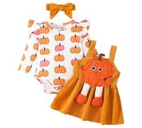 Halloween Completini 0-24 Mesi Baby Pumpkin Costume Ragazza Zucca Regalo Vestito Stampa Zucca Divertente Tutina Neonati da Pumpkin Tuta da Zucca Neonata Vintage Pagliaccetto Imitazione Bambino Curvy