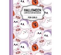 Halloween Composition Notebook for Women: Cute Pink Ghost Kawaii 100 College Ruled Pages Adorable Spooky Journal Notebook