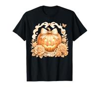 Halloween Coquette Jack-o'-Lantern con Perle e Rose Maglietta