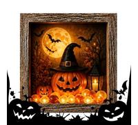 Halloween Cornice Scatola Dei Ricordi 21,6 x 21,6 cm Rustico Illuminato