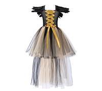 Halloween Costume Bambina Abiti Regina Ragazzina Vestito Tulle Principessa Costume Malefica Zucca Abito Carnevale Ragazza Vestiti Travestimento Costumi Streghetta Vampirina Halloween Cosplay Feste