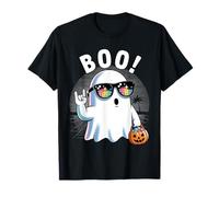 Halloween Costume Boo Ghost Rock Zucca Maglietta