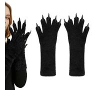 Halloween Costume Paw Gloves - Scary Realistic Body Part, Finger Claws, Nero , Se référer au descriptif