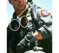 Halloween Costume Sostegno Top Pistola Maverick Flight Suit Vel Insignia Set