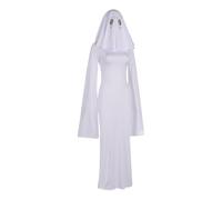 Halloween Costumi, Ghost Cosplay Outfit, Soft Lightweight Fabric, Easy Slip On Design for Kids, Carnival, School, Party, Haunted House, Family Gathering Use, White
