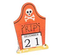 Halloween Countdown, Adjustable Wooden Calendar, Spooky Calendar Blocks, Advent Decoration Craft for Bedroom, Party, Kitchen, Vacation, Classroom, 5.71x3.94x1.34 Inches, Orange, Green