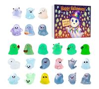 Halloween Countdown Calendar - 10.24x7.09 Inches Glow in The Dark Ghost Figurines Resin Desk Display for Holiday, Spooky Haunted Design with Collectible Figures, Halloween Decoration for Men Women