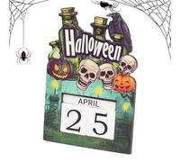Halloween Countdown Calendar 2025, Wooden Block Decor With Adjustable Date Display, Fun Holiday Craft, Perfect For Teens Bedroom Kitchen Party Classroom Vacation,5.71x3.94x1.34 In