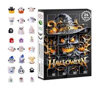 Halloween Countdown Calendar, 24-Day Advent Horror Figurine Set, Resin Collectible Characters, Spooky Table Display Decor, Ideal for Children, Teens, Rooms, Living Room, Seasonal Celebration
