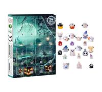 Halloween Countdown Calendar, 24-Day Advent Horror Figurine Set, Resin Collectible Characters, Spooky Table Display Decor, Ideal for Children, Teens, Rooms, Living Room, Seasonal Celebration