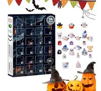 Halloween Countdown Calendar, 24-Day Advent Horror Figurine Set, Resin Collectible Characters, Spooky Table Display Decor, Ideal for Children, Teens, Rooms, Living Room, Seasonal Celebration