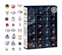 Halloween Countdown Calendar, 24-Day Horror Figurine Set, Resin Advent Decoration Box, Spooky Tabletop Display for Girls, Teens, Children, Living Room, Desk, Home Setup