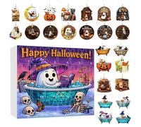 Halloween Countdown Calendar, 24 Day Reading Ghost Countdown, 12.6x11.02x2.36 inches 2D Acrylic Design for Festive Display, Spooky Indoor Tree Haunted House Home Party Setup