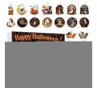 Halloween Countdown Calendar, 24 Day Reading Ghost Countdown, 12.6x11.02x2.36 inches 2D Acrylic Design for Festive Display, Spooky Indoor Tree Haunted House Home Party Setup
