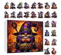 Halloween Countdown Calendar, Gnome Advent, 11,02 x 12,6 in 2d Acrylic Holiday Planner, 24-Day Festive Decor, Reusable Fun Design for Kids, Teens, Adulti, Family, Desk, Classroom
