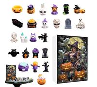 Halloween Countdown Calendar - Resin Creepy Sculptures Desktop Ornament - 24-Day Countdown Calendar Resin Figurines for Shelf, Fireplace, Desktop, Home, TV Cabinet Halloween Decor