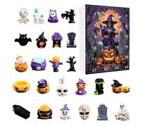 Halloween Countdown Calendar - Resin Creepy Sculptures Desktop Ornament - 24-Day Countdown Calendar Resin Figurines for Shelf, Fireplace, Desktop, Home, TV Cabinet Halloween Decor