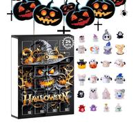 Halloween Countdown Calendar, Spooky Advent Display, Resin Horror Figurine Set, Decorative Table Ornament, 1-Piece, for Bedroom, Living Room, Kids, Teens, Party Décor and More